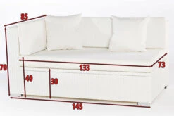 OUTFLEXX 2-Sitzer Ecksofa, Weiß, Polyrattan, 145x85x70cm, Armlehne Re, Inkl. Polster, Wasserfeste Kissenbox -Gartenmöbel 4 2511 4 BOX.jpg