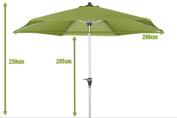 DOPPLER Active Auto Tilt Mittelstockschirm, Grün, Aluminium/Textil, Ø 280 Cm, Mit Kurbel 5 DOPPLER Active Auto Tilt Mittelstockschirm, Grün, Aluminium/Textil, Ø 280 Cm, Mit Kurbel – Bild 5