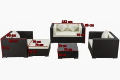 OUTFLEXX Loungemöbel-Set, 5 Personen, Braun, Polyrattan, Inkl. Kaffeetisch, Wasserfeste Kissenbox -Gartenmöbel 5 1298 BOX B.jpg