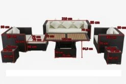 OUTFLEXX Loungemöbel-Set, Braun, Polyrattan, Für 6 Personen, Inkl. Loungetisch, Wasserfeste Kissenbox -Gartenmöbel 5 1303 BOX D.jpg