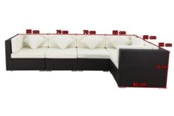 OUTFLEXX Ecklounge-Set Polyrattan, Braun, Für 5 Personen, Wasserfeste Kissenbox 9 OUTFLEXX Ecklounge-Set Polyrattan, Braun, Für 5 Personen, Wasserfeste Kissenbox -Gartenmöbel 5 1304 BOX A.jpg