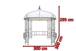 OUTFLEXX Pavillon, Anthrazit/creme, Stahl/Textil, 300 X 300 X 300 Cm -Gartenmöbel 5 13419.jpg