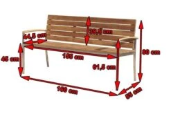 OUTFLEXX Gartenbank, FSC-Teakholz/Edelstahl, 3-Sitzer, 160x55x80cm -Gartenmöbel 5 13536.jpg