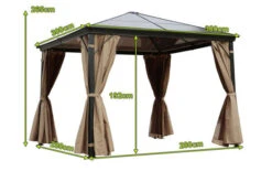 OUTFLEXX Profi Hardtop Pavillon, Grau, Aluminium, 3 X 3m Mit Seitenteilen Und Insektennetz -Gartenmöbel 5 13585.jpg
