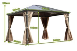 OUTFLEXX Profi Hardtop Pavillon, Grau, Aluminium, 3 X 3,6m Mit Seitenteilen Und Insektennetz -Gartenmöbel 5 13586.jpg