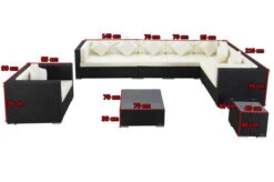 OUTFLEXX Loungemöbel-Set, Schwarz, Polyrattan, Für 8 Personen, Inkl. Kaffeetisch, Wasserfeste Kissenbox -Gartenmöbel 5 1380 BOX B.jpg