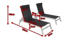 VILLANA 2er-Set Sonnenliegen, Silber/schwarz, Alu/Textil, 198x66x32cm, Mit Beistelltisch 45x45cm -Gartenmöbel 5 13886.jpg
