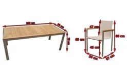 OUTFLEXX Set, Taupe, Edelstahl/Teak, Esstisch 200 X 90 Cm, 6 Stapelstühle -Gartenmöbel 5 14213.jpg
