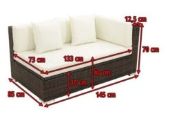 OUTFLEXX 2-Sitzer Ecksofa, Braun Marmoriert, Polyrattan, 145 X 85 X 70 Cm, Wasserfeste Kissenbox, Armlehne Li. -Gartenmöbel 5 15734 3 BOX.jpg