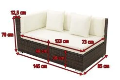 OUTFLEXX 2-Sitzer Ecksofa, Braun Marmoriert, Polyrattan, 145 X 85 X 70 Cm, Wasserfeste Kissenbox, Armlehne Re. -Gartenmöbel 5 15734 4 BOX.jpg