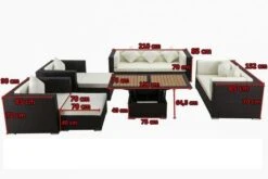 OUTFLEXX Loungemöbel-Set, Braun, Polyrattan, Für 9 Personen, Inkl. Loungetisch, Wasserfeste Kissenbox -Gartenmöbel 5 1599 BOX D.jpg