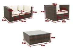 OUTFLEXX Loungemöbel-Set, Polyrattan, Braun Marmoriert, 5 Pers, Wasserfeste Kissenbox, Inkl. Beistelltisch -Gartenmöbel 5 16066 BOX B.jpg