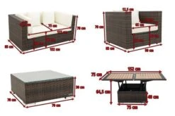OUTFLEXX Loungemöbel-Set, Polyrattan, Braun Marmoriert, 5 Pers, Wasserfeste Kissenbox, Inkl. Loungetisch -Gartenmöbel 5 16066 BOX D.jpg