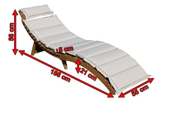Ploß Sonnenliege, FSC-Akazie/Polyester, 186 X 55 X 21 Cm, Inkl. Auflage 5 Ploß Sonnenliege, FSC-Akazie/Polyester, 186 X 55 X 21 Cm, Inkl. Auflage – Bild 5