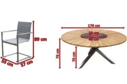 OUTFLEXX Sitzgruppe, Taupe, Edelstahl/FSC-Teak, Ø 170 Cm, 6 Freischwinger, Inkl. Drehbarer Granitplatte + Eiskühler -Gartenmöbel 5 16572.jpg