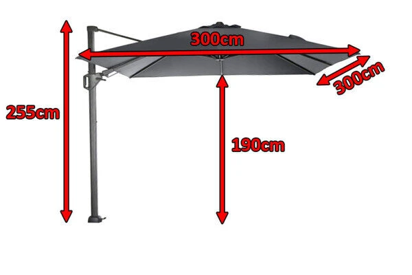 SIENA GARDEN Ampelschirm Sunset N+, Athrazit, Alu/Textil, Ca. 300x300 Cm 5 SIENA GARDEN Ampelschirm Sunset N+, Athrazit, Alu/Textil, Ca. 300x300 Cm – Bild 5
