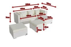 OUTFLEXX Loungemöbel-Set, Weiß, Polyrattan, 5 Personen, Wasserfeste Kissenbox, Inkl. Kaffeetisch -Gartenmöbel 5 18228 BOX B.jpg