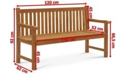 OUTFLEXX Ontario 2-Sitzer Gartenbank, Natur, Teakholz, 120x62x92cm, Fein Geschliffen -Gartenmöbel 5 18308.jpg