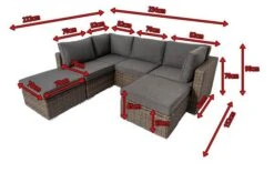 OUTFLEXX Loungemöbel-Set, Grau, Polyrattan, 6 Personen, Verstellbare Sitzflächen, Wasserfeste Kissenbox -Gartenmöbel 5 18364 BOX.jpg