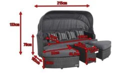 OUTFLEXX Houston Loungebett, Grau, Polyrattan, Doppel-halbrund, Viele Stellmöglichkeiten, Dach Klappbar -Gartenmöbel 5 18543.jpg