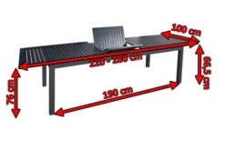 DOPPLER Expert Esstisch, Anthrazit/schwarz, Aluminium, 220-280 X 100 Cm, Ausziehbar -Gartenmöbel 5 18624.jpg