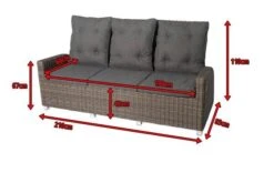 OUTFLEXX Dining 3-Sitzer Sofa, Grau, Polyrattan, 210 X 83 X 110 Cm, Mehrfach Verstellbar -Gartenmöbel 5 18913.jpg