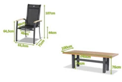 HARTMAN Sondermodell Yasmani/Alice Esstischgruppe, Xerix, Alu/Teakholz, 4x4 Textilen, 240x100cm, 6 Stapelsessel -Gartenmöbel 5 19043.jpg