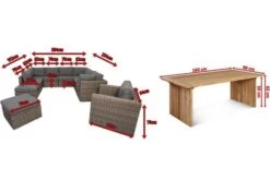 OUTFLEXX Loungegarnitur, Polyrattan/Teakholz, Tisch 160x90cm, Für 10 Personen, Wasserfeste Kissenbox -Gartenmöbel 5 19398.jpg