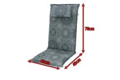 DOPPLER Lyra Stuhlauflage Hochlehner, Grau Gemustert, Polyester, 120 X 48 X 7 Cm, Mit Kopfkissen Und Reißverschluss -Gartenmöbel 5 19683.jpg