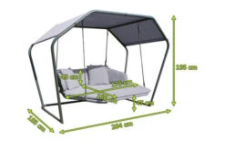 LECO Hollywoodliege, Anthrazit/lichtgrau, Stahl/Polyester, 264x185x195cm, 2 Pers, Inkl. Polster -Gartenmöbel 5 20111.jpg