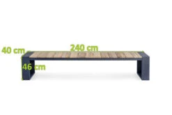 OUTFLEXX Kona Bank, Dark Grey/natur, Alu/recycled FSC®-Teak, 240x40x45cm, Rustikal Gebürstet, U-Gestell 9 OUTFLEXX Kona Bank, Dark Grey/natur, Alu/recycled FSC®-Teak, 240x40x45cm, Rustikal Gebürstet, U-Gestell -Gartenmöbel 5 20327.jpg
