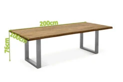 OUTFLEXX Esstisch, Natur, Edelstahl & Recycled FSC-Teak, 200 X 100 Cm, Baumkante 10 OUTFLEXX Esstisch, Natur, Edelstahl & Recycled FSC-Teak, 200 X 100 Cm, Baumkante -Gartenmöbel 5 20355.jpg