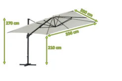 OUTFLEXX Ampelschirm, Anthrazit/creme, Alu/Polyester, 350x350cm, Inkl. Plattenständer -Gartenmöbel 5 20362.jpg