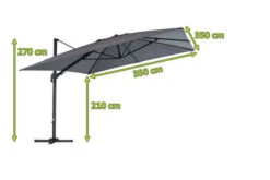 OUTFLEXX Ampelschirm, Anthrazit/grau, Alu/Polyester, 350x350cm, Inkl. Plattenständer -Gartenmöbel 5 20363.jpg