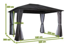 OUTFLEXX Hardtop Pavillon, Braun, Aluminium, 300x365cm, Inkl. Seitenteile Und Insektennetz -Gartenmöbel 5 20386.jpg