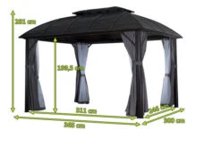 OUTFLEXX Hardtop Pavillon, Braun, Alu, 300x365cm, Inkl. Seitenteile Und Insektennetz -Gartenmöbel 5 20388.jpg