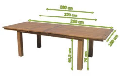 OUTFLEXX Esstisch, Natur, FSC-Akazienholz, 180/220/260x100cm, Oil Finished, Zweifacher Synchronauszug -Gartenmöbel 5 20639.jpg