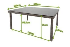 OUTFLEXX Dining Tisch, Grau, Polyrattan, 180 X 120 Cm, Tischplatte Spraystone, 8mm -Gartenmöbel 5 20658.jpg