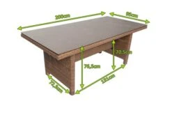 OUTFLEXX Dining Tisch, Hellbraun, Polyrattan, 200 X 95 Cm, Tischplatte Spraystone, 6mm -Gartenmöbel 5 20676.jpg