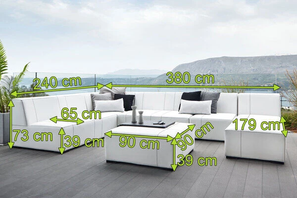 OUTFLEXX Moodz Loungeset, Natte-weiß 10020, Sunbrella, 7-8 Personen, U-Form 5 OUTFLEXX Moodz Loungeset, Natte-weiß 10020, Sunbrella, 7-8 Personen, U-Form – Bild 5