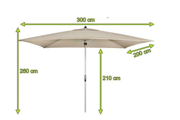 DOPPLER Active Auto Tilt Mittelstockschirm, Natur, Alu/Polyester, 200x300 Cm, Mit Kurbel 5 DOPPLER Active Auto Tilt Mittelstockschirm, Natur, Alu/Polyester, 200x300 Cm, Mit Kurbel – Bild 5