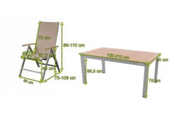 DOPPLER Expert Esstischgarnitur, Silber/Holzoptik/beige, Alu/Textilene, 4x Multipositionssessel, 150-210x90 Cm -Gartenmöbel 5 21197.jpg