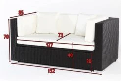 OUTFLEXX 2-Sitzer Sofa, Schwarz, Polyrattan 152x85x70cm, Inkl. Polster Und Wasserfeste Kissenbox 9 OUTFLEXX 2-Sitzer Sofa, Schwarz, Polyrattan 152x85x70cm, Inkl. Polster Und Wasserfeste Kissenbox -Gartenmöbel 5 2392 2 BOX.jpg