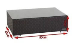 OUTFLEXX Kaffeetisch, Braun, Polyrattan, 95x65cm, Inkl. Glasplatte -Gartenmöbel 5 2393 9.jpg