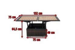 OUTFLEXX Loungetisch Höhenverstellbar, Braun-marmoriert, Polyrattan, 75/152x75x40/64,5cm -Gartenmöbel 5 8887.jpg