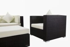 OUTFLEXX Loungemöbel-Set, 5 Personen, Braun, Polyrattan, Inkl. Kaffeetisch, Wasserfeste Kissenbox -Gartenmöbel 6 1298 BOX B.jpg