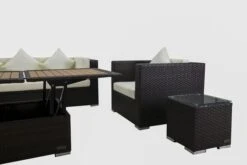 OUTFLEXX Loungemöbel-Set, Braun, Polyrattan, Für 6 Personen, Inkl. Loungetisch, Wasserfeste Kissenbox -Gartenmöbel 6 1303 BOX D.jpg