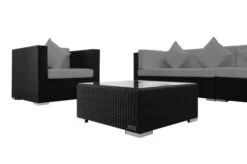 OUTFLEXX Loungemöbel-Set, Schwarz, Polyrattan, Für 8 Personen, Inkl. Kaffeetisch, Wasserfeste Kissenbox -Gartenmöbel 6 1380 BOX B.jpg