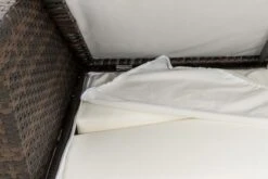 OUTFLEXX 2-Sitzer Ecksofa, Braun Marmoriert, Polyrattan, 145 X 85 X 70 Cm, Wasserfeste Kissenbox, Armlehne Li. -Gartenmöbel 6 15734 3 BOX.jpg