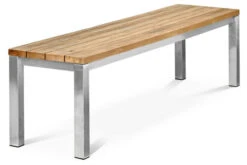 OUTFLEXX Gartenbank, Edelstahl/recyceltes FSC®-Teak, 180x40x45cm, Rustikal Gebürstet -Gartenmöbel 6 18317.jpg